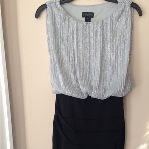Enfocus Studio Cocktail Dress Black Silver Tiered